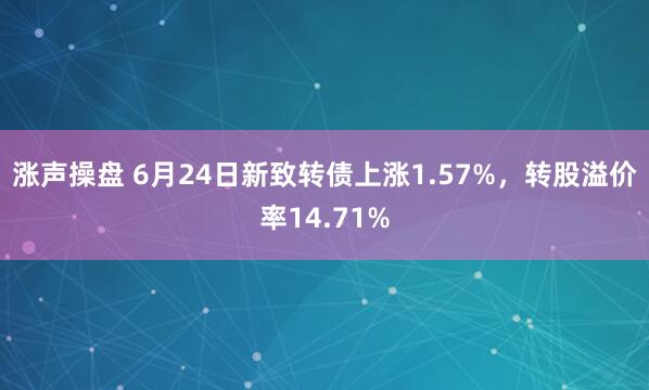 涨声操盘 6月24日新致转债上涨1.57%，转股溢价率14.71%